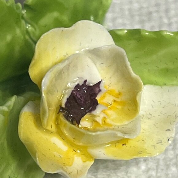 VTG ONE Adderley Floral Bone China Place-Name Card Holder Yellow England 1.5" - Picture 9 of 14